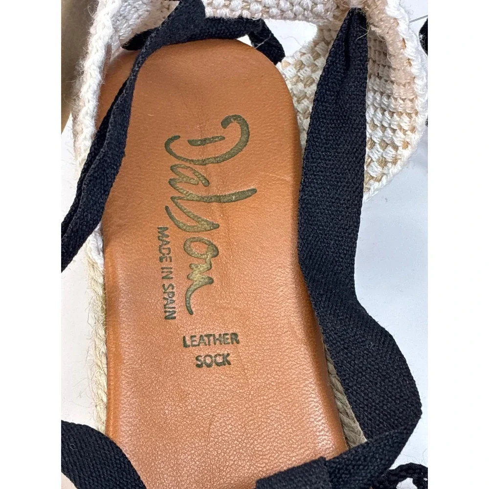 Dalson Braided Ankle Lace Up Espadrille Wedge Womens 8 300_TJX Black Crochet